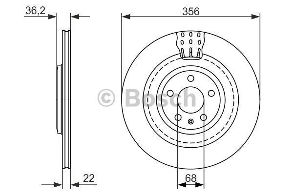 Bosch Rear vented brake disc – price 430 PLN