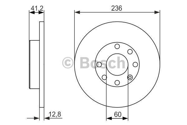 Bosch 0 986 479 830 Unventilated front brake disc 0986479830