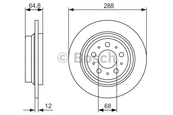 Bosch 0 986 479 873 Rear brake disc, non-ventilated 0986479873