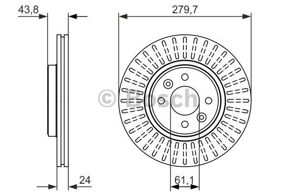 Bosch 0 986 479 885 Front brake disc ventilated 0986479885