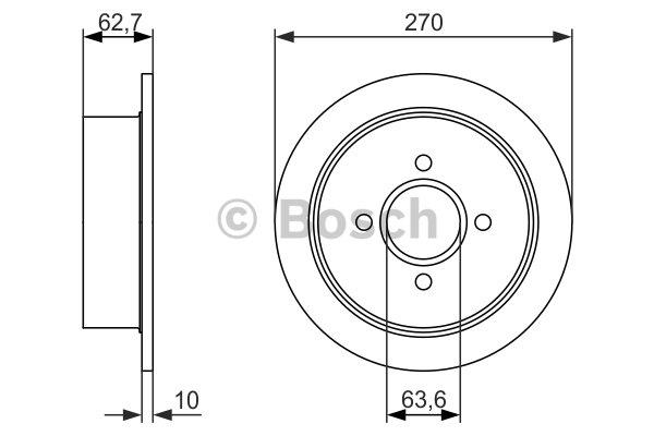 Bosch 0 986 479 897 Rear brake disc, non-ventilated 0986479897