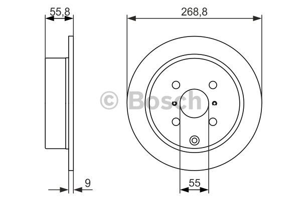 Bosch 0 986 479 938 Rear brake disc, non-ventilated 0986479938