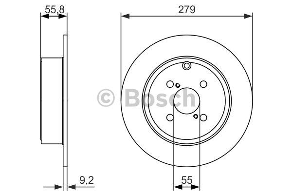 Bosch 0 986 479 951 Rear brake disc, non-ventilated 0986479951