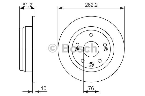 Bosch 0 986 479 993 Rear brake disc, non-ventilated 0986479993