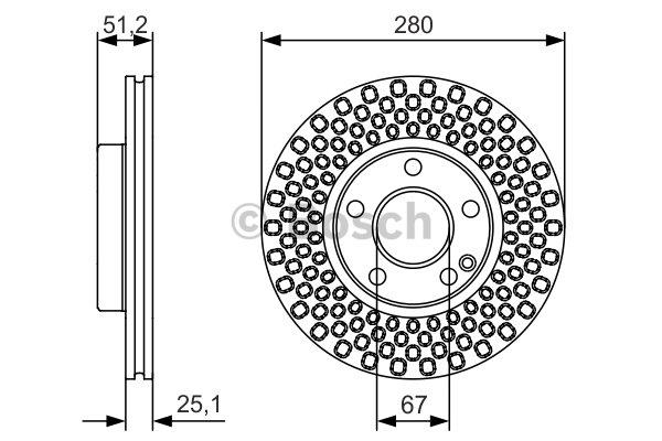 Bosch Front brake disc ventilated – price 165 PLN