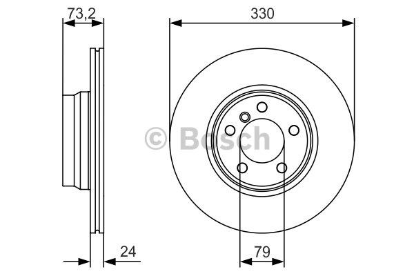 Bosch Front brake disc ventilated – price 239 PLN