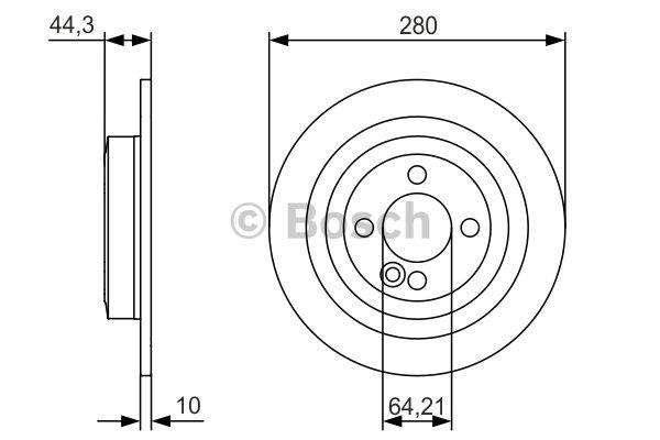 Bosch Rear solid brake disc – price 145 PLN