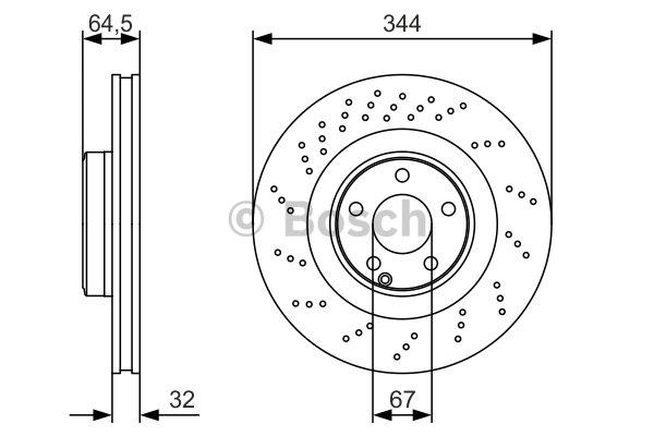 Bosch Front brake disc ventilated – price 306 PLN