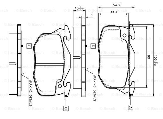 Bosch 0 986 TB2 009 Brake Pad Set, disc brake 0986TB2009