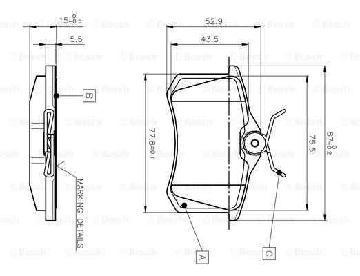 Bosch 0 986 TB2 012 Brake Pad Set, disc brake 0986TB2012