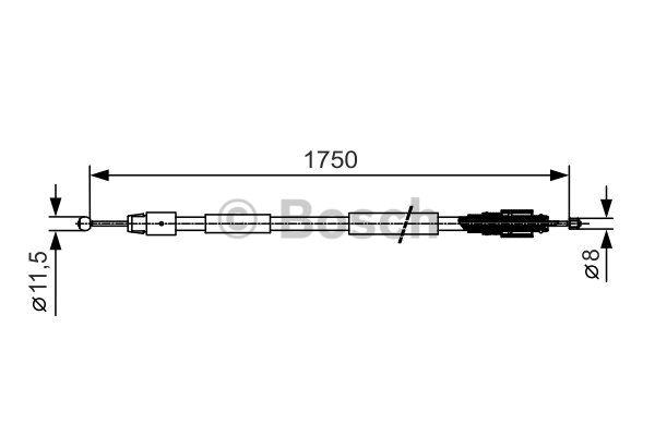 Cable Pull, parking brake Bosch 1 987 482 018