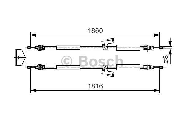 Handbrake cable Bosch 1 987 482 019