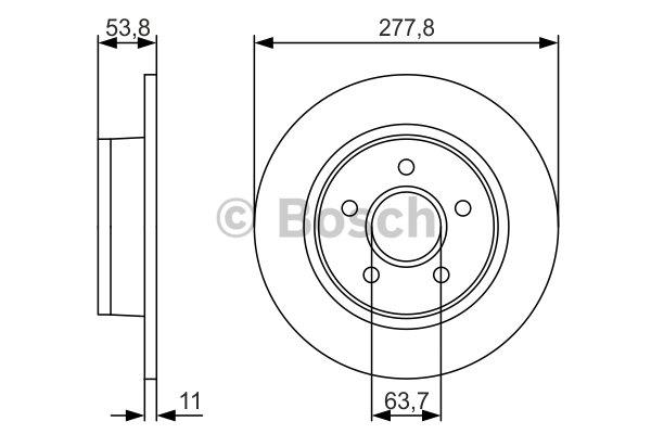 Bosch Rear solid brake disc – price 170 PLN