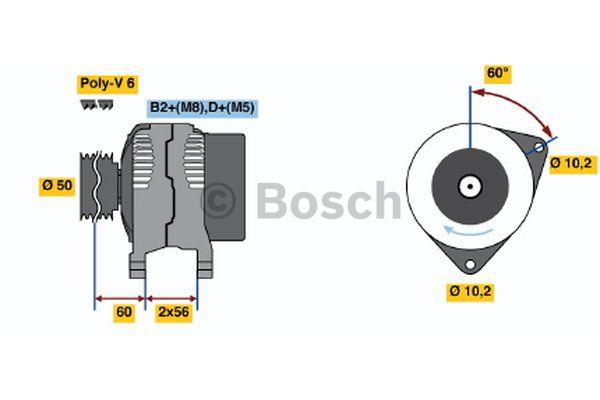 Bosch 0 124 515 080 Alternator 0124515080