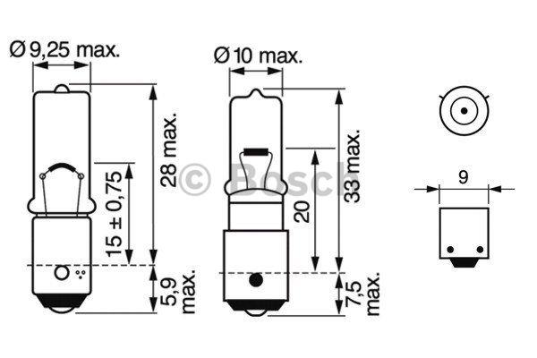 Bosch 1 987 302 250 Glow bulb H21W 12V 21W 1987302250