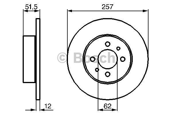 Bosch 0 986 478 066 Unventilated front brake disc 0986478066