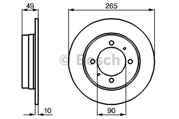 Bosch 0 986 478 272 Rear brake disc, non-ventilated 0986478272