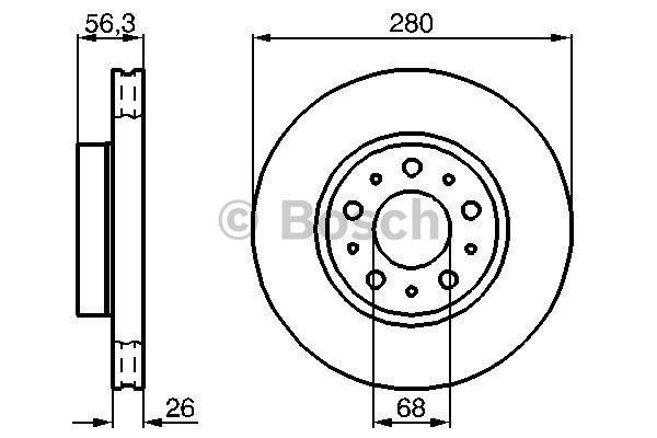 Bosch Front vented brake disc – price [object Object] PLN