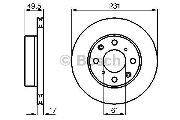 Bosch 0 986 478 347 Front brake disc ventilated 0986478347
