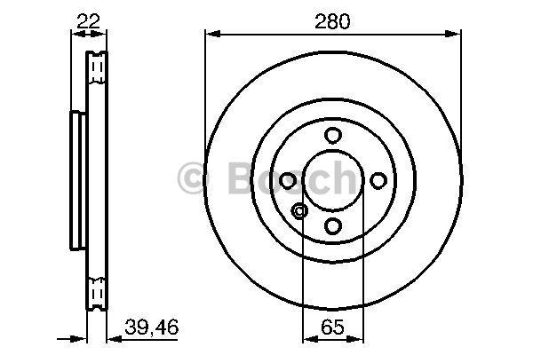 Bosch Front vented brake disc – price 181 PLN