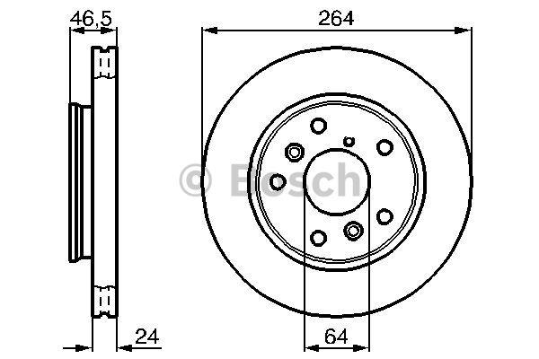Bosch 0 986 478 523 Front brake disc ventilated 0986478523