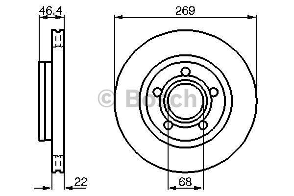 Bosch 0 986 478 574 Rear ventilated brake disc 0986478574