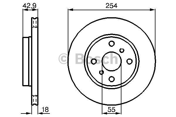 Front vented brake disc Bosch 0 986 478 585