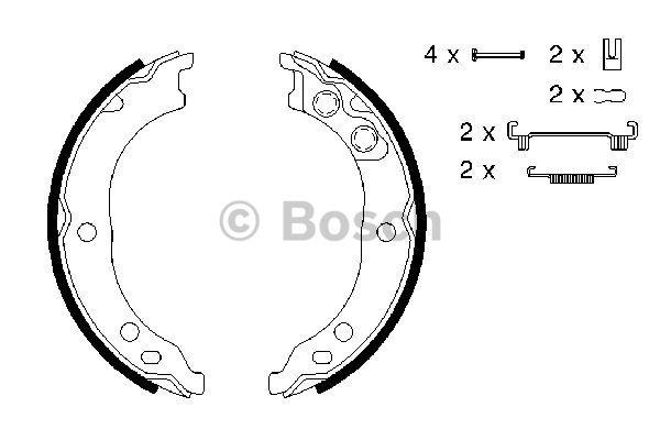 Handbrake shoes Bosch 0 986 487 712