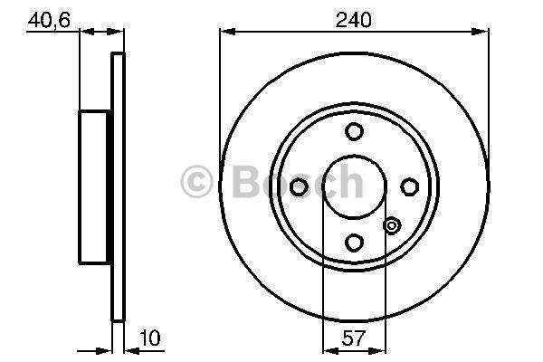 Bosch Rear solid brake disc – price 134 PLN
