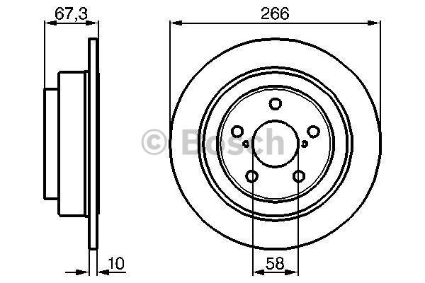 Bosch Rear solid brake disc – price 135 PLN