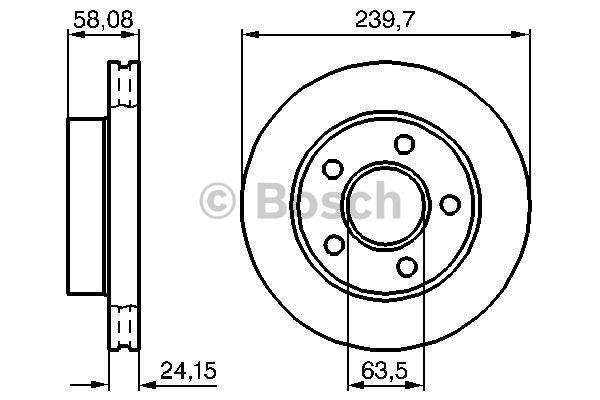 Bosch 0 986 478 828 Front brake disc ventilated 0986478828