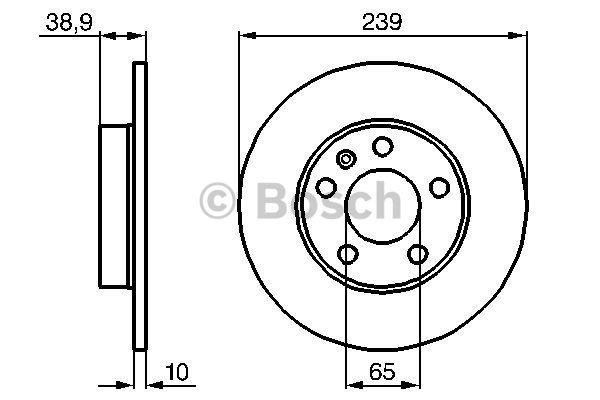 Bosch 0 986 478 894 Rear brake disc, non-ventilated 0986478894