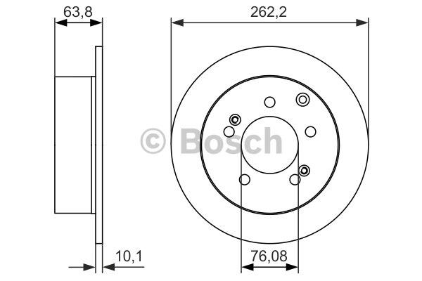 Bosch Rear brake disc, non-ventilated – price 131 PLN