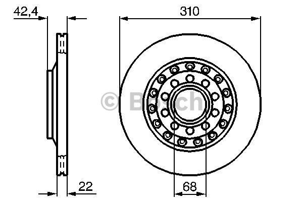Bosch Rear vented brake disc – price 276 PLN