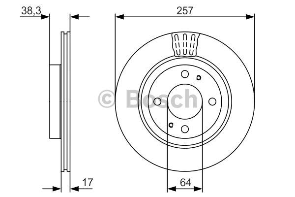 Bosch 0 986 479 134 Front brake disc ventilated 0986479134