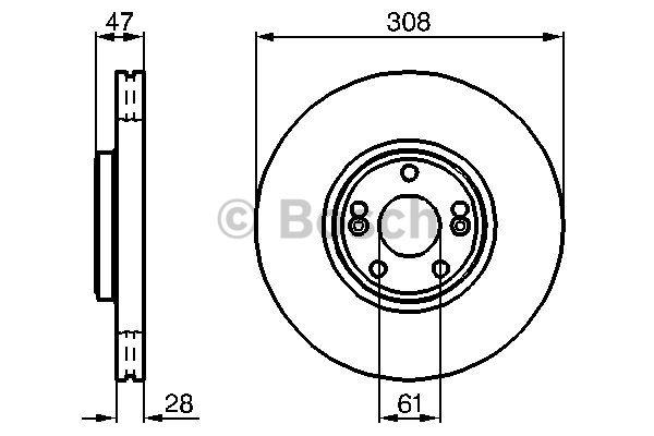 Bosch Front vented brake disc – price 242 PLN