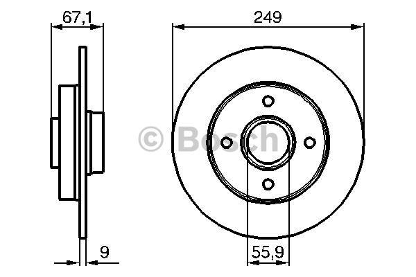 Bosch Rear solid brake disc – price [object Object] PLN