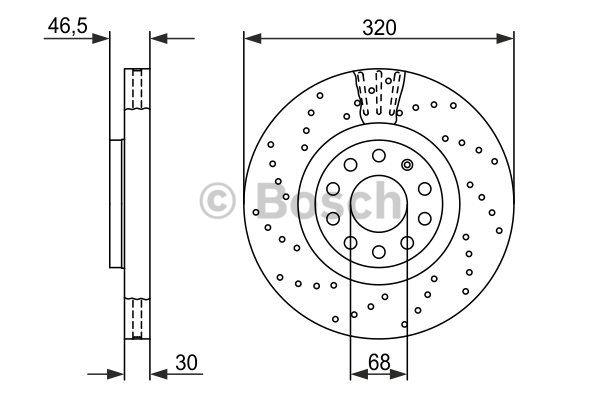 Bosch Front vented brake disc – price 323 PLN