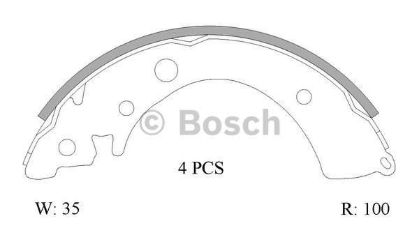 Bosch 0 986 AB0 801 Brake shoe set 0986AB0801