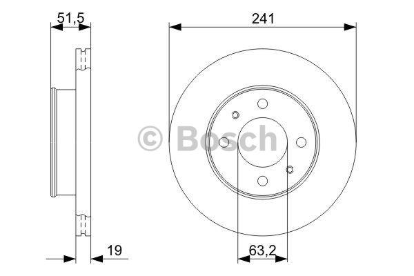 Bosch Front vented brake disc – price 122 PLN