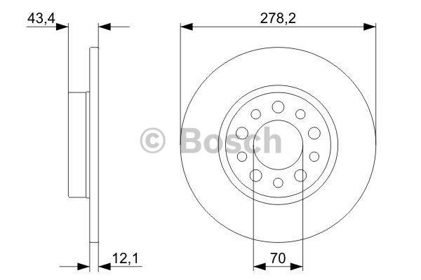 Bosch Rear solid brake disc – price [object Object] PLN