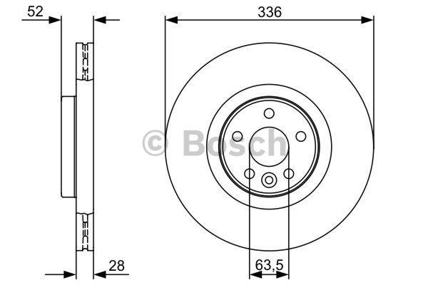 Bosch Front vented brake disc – price 349 PLN