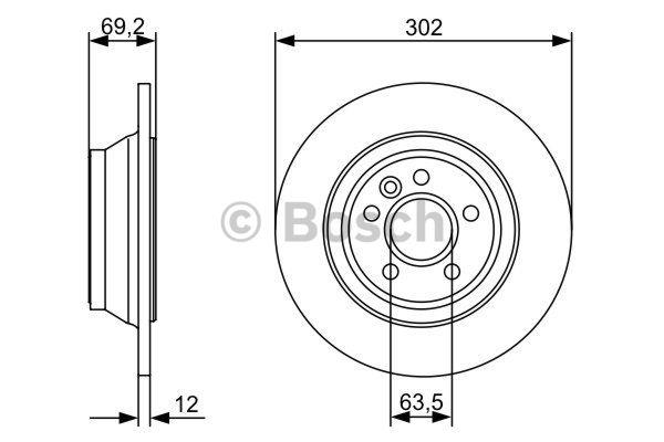 Bosch Rear brake disc, non-ventilated – price 198 PLN