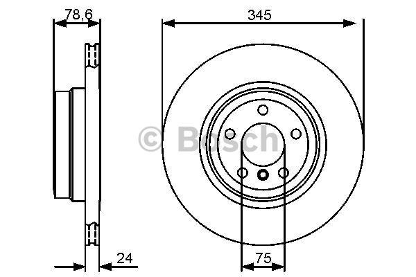 Bosch Rear ventilated brake disc – price 272 PLN