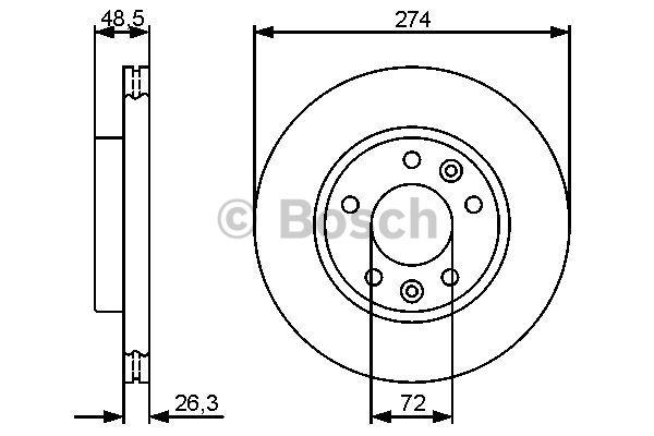 Bosch Front vented brake disc – price [object Object] PLN