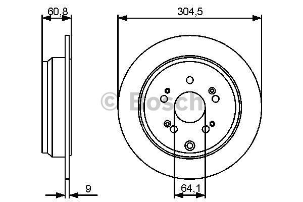 Bosch 0 986 479 452 Rear brake disc, non-ventilated 0986479452