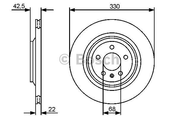 Bosch Rear ventilated brake disc – price 207 PLN