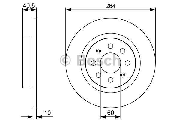 Bosch Rear brake disc, non-ventilated – price 129 PLN