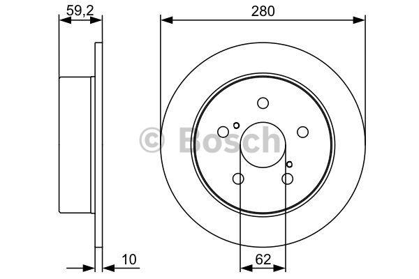 Bosch Rear solid brake disc – price 160 PLN