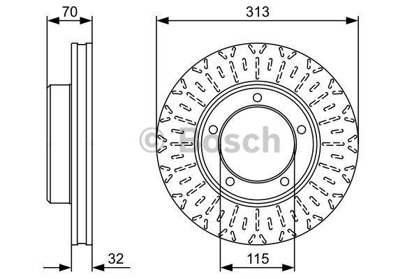 Bosch Front brake disc ventilated – price 181 PLN